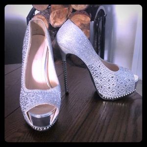 Gorgeous silver platforms
